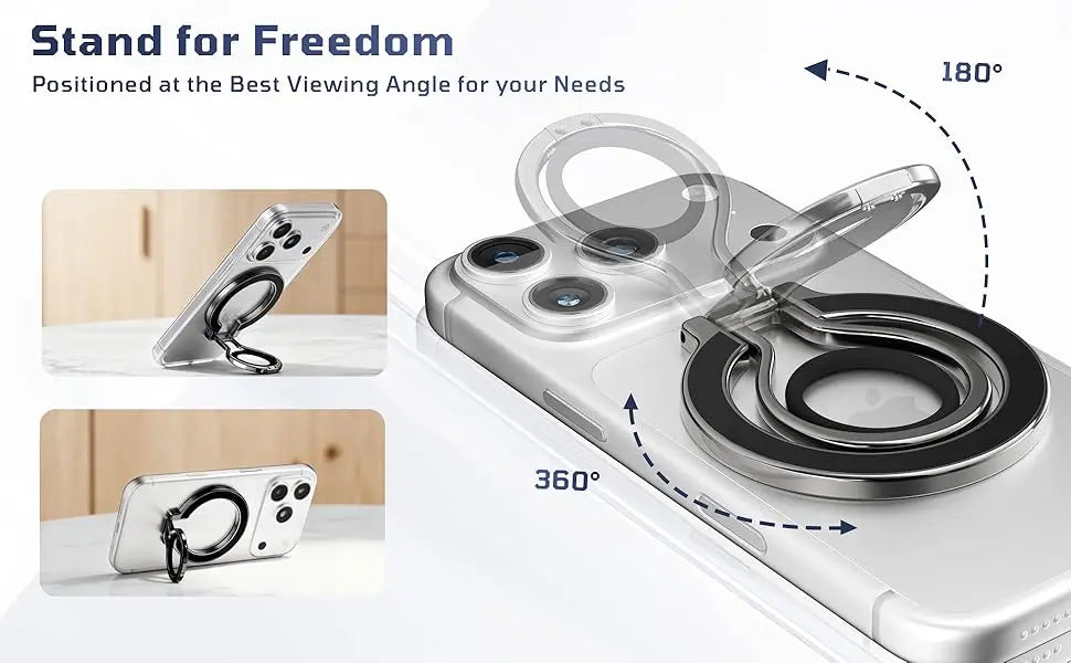 Magnetic Phone Holder Stand for Magsafe Lightweight Phone Finger Ring Snap Grip Kickstand Accessories for iPhone 17 16 15 14 13