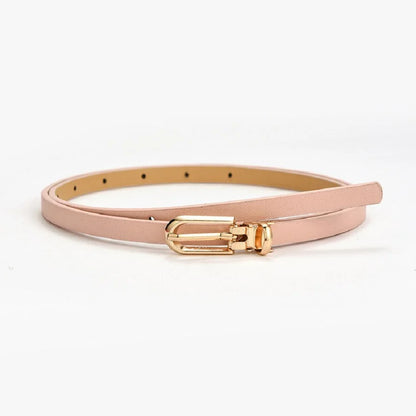 PU Leather Women Thin Belt Simple Solid Color Versatile Pin Buckle Thin Belt Dress Decoration Women Designer Belts NXD00