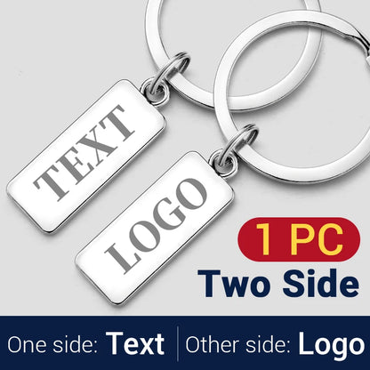 Customized Engraved Name Plate Number Keychain For Car Logo Personalized Anti-lost Keyring Key Chain Ring Best Gift P009C