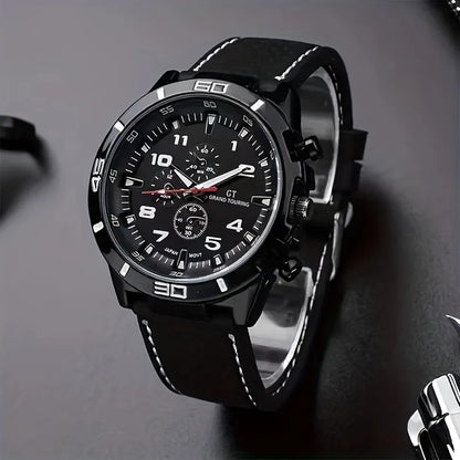 3pc/set Fashion Simple Mens Watch Analog silicone Male Watch Casual Men's Quartz Wrist Watch Ideal Choice for Thanksgiving Gifts