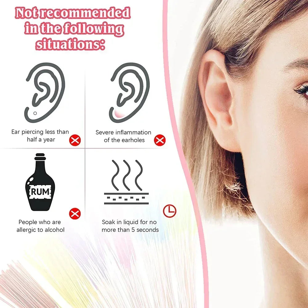 Ear Cleaning Line Set Ear Hole Care Tool Kit Portable Earring Hole Cleaner For Men Women Daily Care To Remove Dirt Eliminates Od