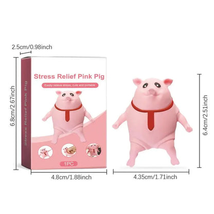 Creative Strange Toy Pig Cartoon Cute Pink La La Pig Toy Vent Pig Whole Person Pinch Music Stress Relief Toy Squeeze Pink Piggy