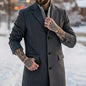 New Men's Wool Blend Single-Breasted Trench Coat | Warm Casual Streetwear Overcoat | Autumn Winter Outdoor Jacket [Soft]