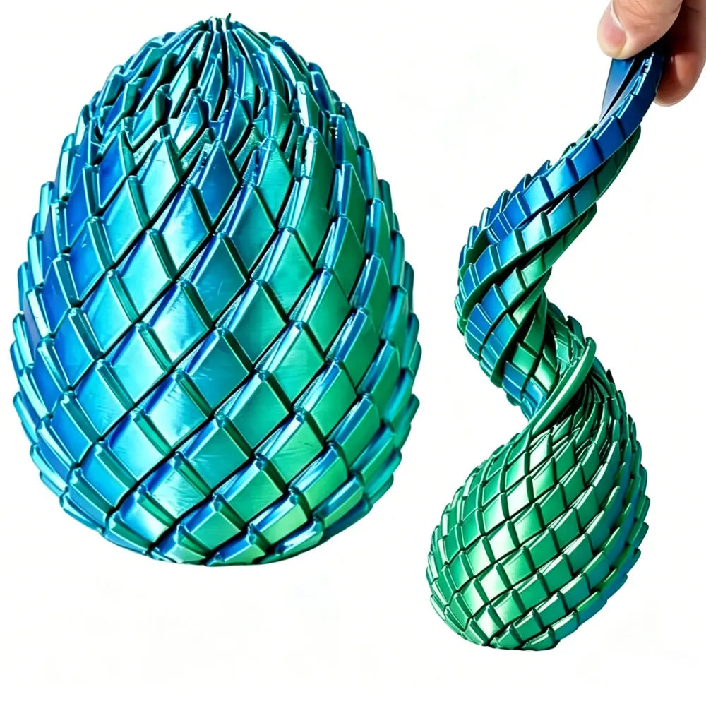3D printed dragon egg stress relief model, deformable twist egg, creative fidget toy desk ornament.