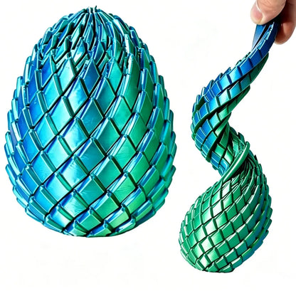 3D printed dragon egg stress relief model, deformable twist egg, creative fidget toy desk ornament.