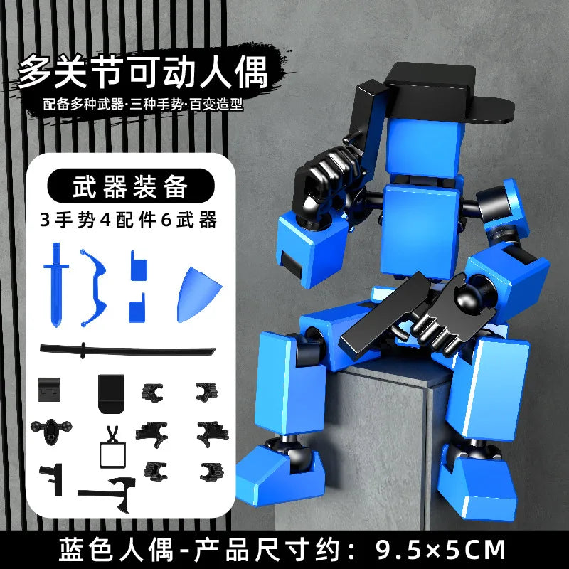 13 Action Figures Toys with Multiple Accessories Mini Action Figure Dummy Robot Assembly Completed Home Desk Decoration