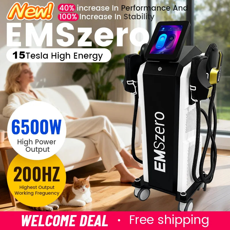 Emszero Neo Body Sculpt Machine 6500w 200hz Professional EMS Hiemt Shape rf Electrostimulation Devices 5 handles for Salon Spa