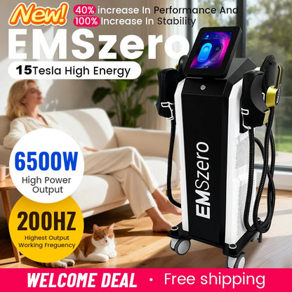 Emszero Neo Body Sculpt Machine 6500w 200hz Professional EMS Hiemt Shape rf Electrostimulation Devices 5 handles for Salon Spa