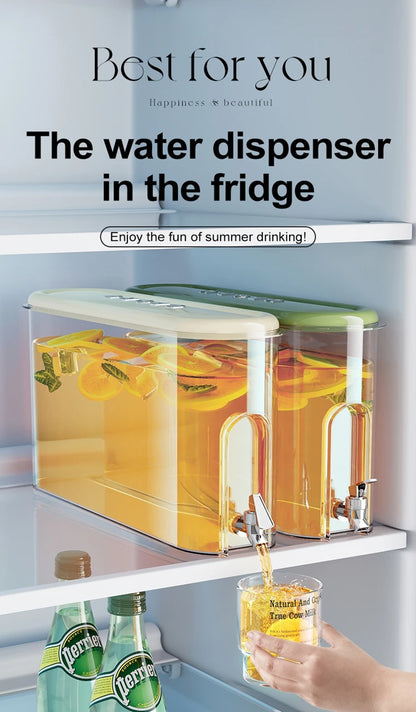 UFORU Leakproof Refrigerator Water Jug Large Capacity Food Grade Beverage Dispenser with Tap for Kitchen Fridge