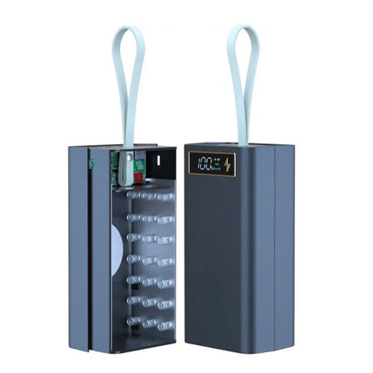 21x18650 Battery Storage Box Dual USB Charge18650 Battery Power Bank Case Shell with LED Light