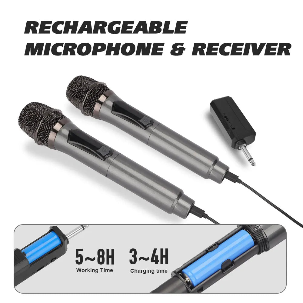 LMBGM W7 2.4G wireless charging handheld microphone system with long battery life for churches, karaoke, outdoor performances