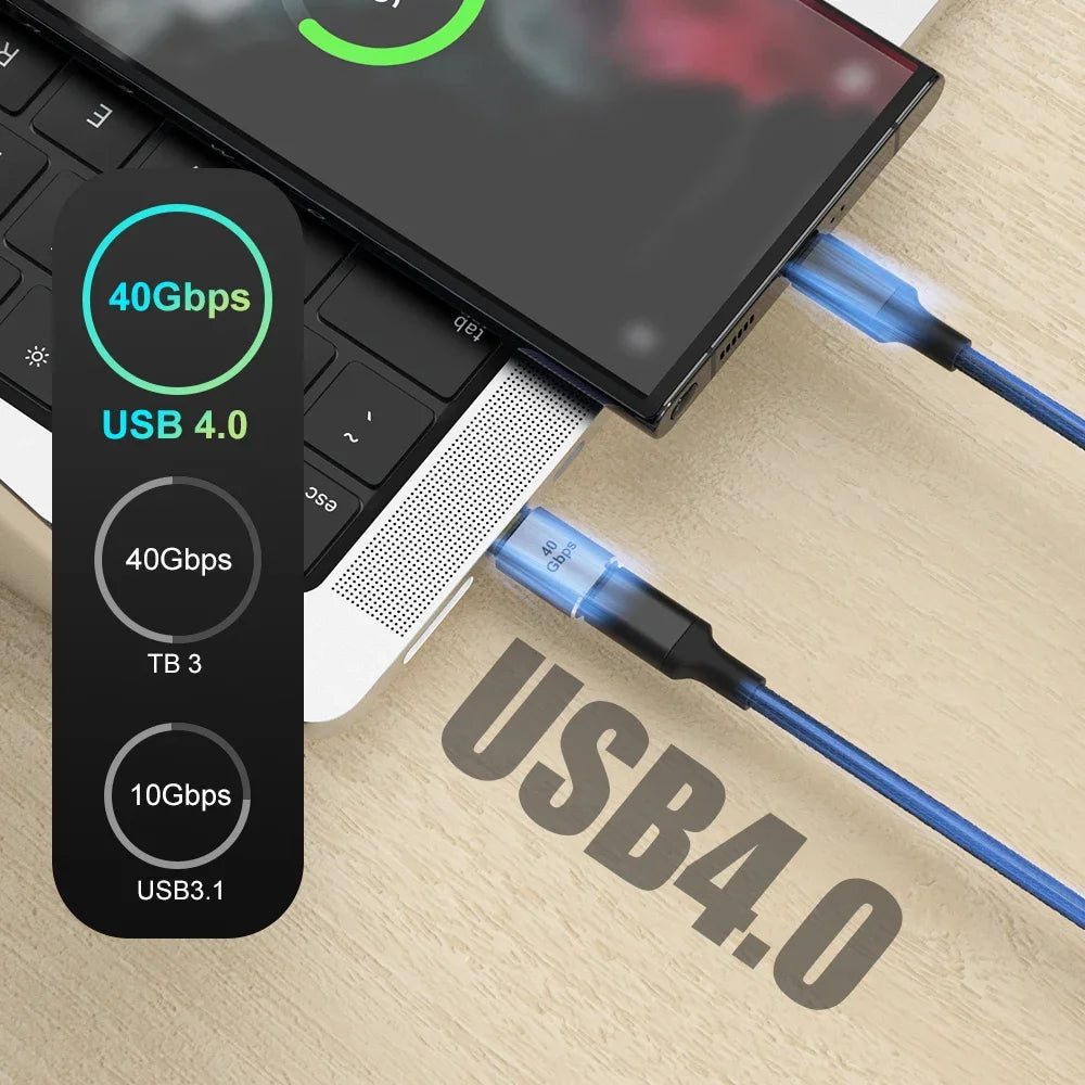Złącze ładowarki USB 4.0 PD 100W 8K 60Hz do Macbooka 40Gbps Szybki adapter USB-C OTG U-kształtny prosty kąt męski na żeński