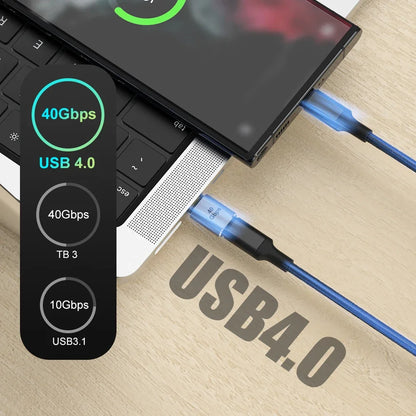 Złącze ładowarki USB 4.0 PD 100W 8K 60Hz do Macbooka 40Gbps Szybki adapter USB-C OTG U-kształtny prosty kąt męski na żeński