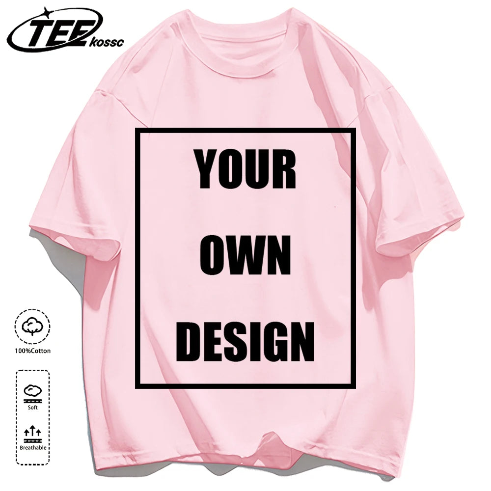 Men's Personalized T-shirt 100%Cotton Tee Custom Shirt Make Your Design Logo Text Men Women Design Your Gift Couple Tshirt