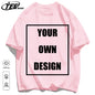 Men's Personalized T-shirt 100%Cotton Tee Custom Shirt Make Your Design Logo Text Men Women Design Your Gift Couple Tshirt