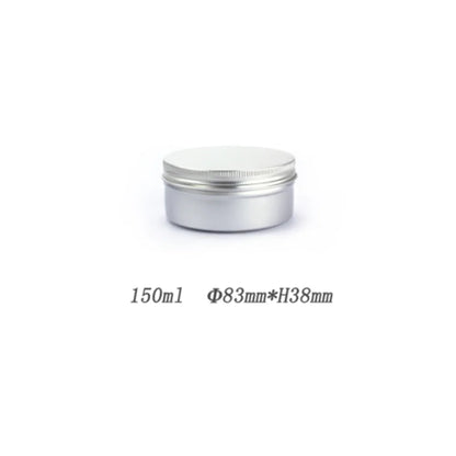 5ml-250ml Cosmetic Aluminum Cans Aluminum Boxes Silver Aluminum Tins Cans Screw Top Round Candle Spice Tins Cans Lid Containers