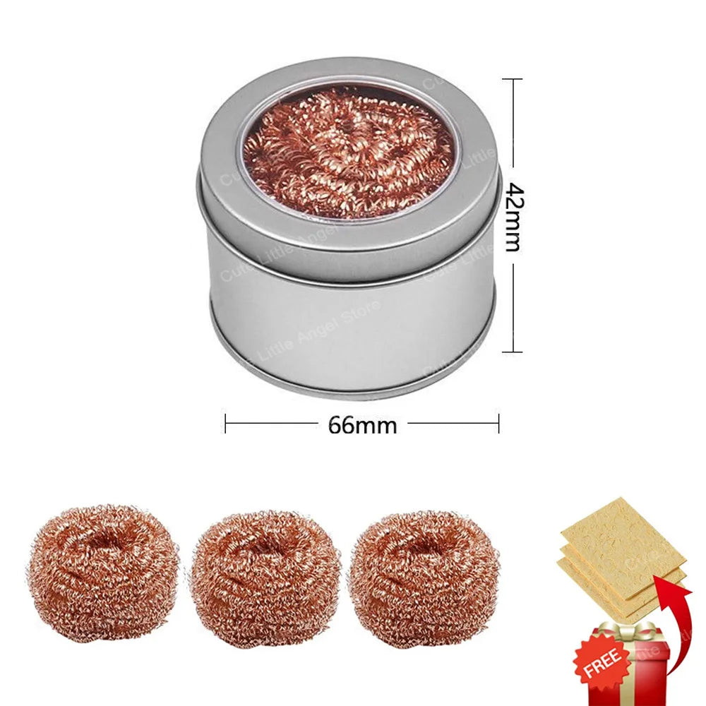 Soldering Iron Tip Cleaner Desoldering Cleaning Ball Tin Remover Soldering Iron Mesh Filter Welding Metal Wire Stand Steel Ball