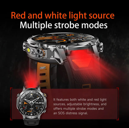 New 1400mAh Battery Sports Smart Watch 1.7” SOS+Flashlight Exercise Record Bluetooth Call Waterproof Health Watch For Android iO