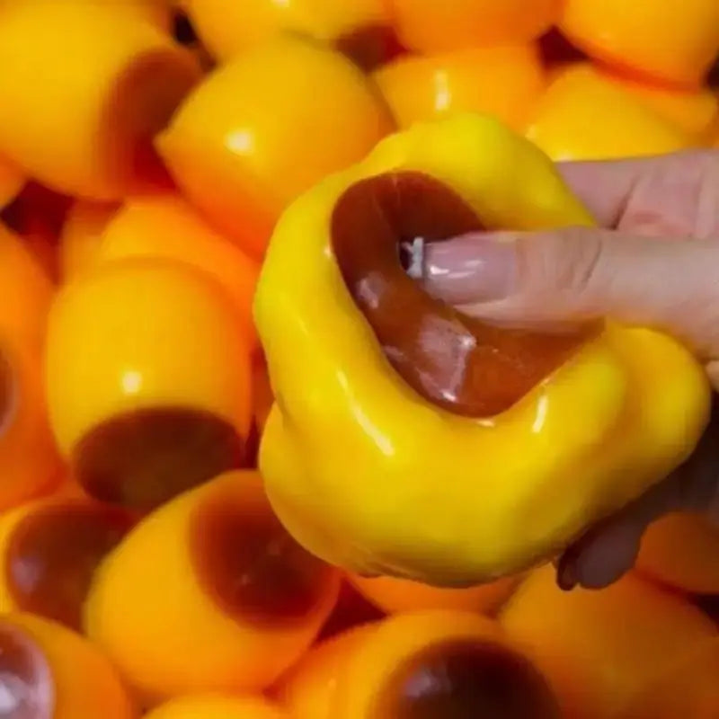Pudding-shaped Squeeze Ball Caramel Crunchy Handmade Squishy Portable Diy Fidget Accessory For Stress Relief & Cute Desk Play