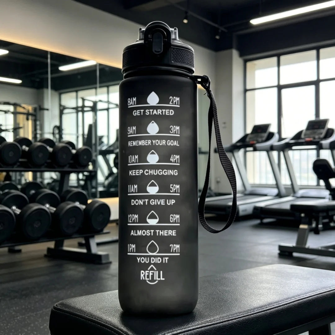 Gradient Color 1000ml Plastic Water Bottle with Straw Leak-Proof Sports Water Bottle for Outdoor Travel Fitness Cycling