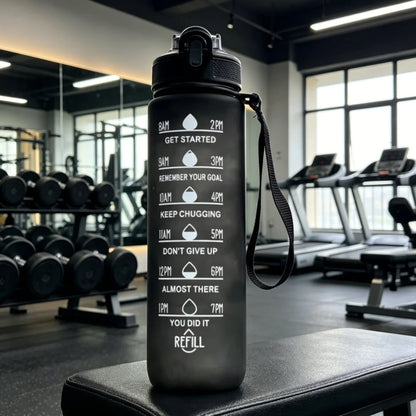Gradient Color 1000ml Plastic Water Bottle with Straw Leak-Proof Sports Water Bottle for Outdoor Travel Fitness Cycling