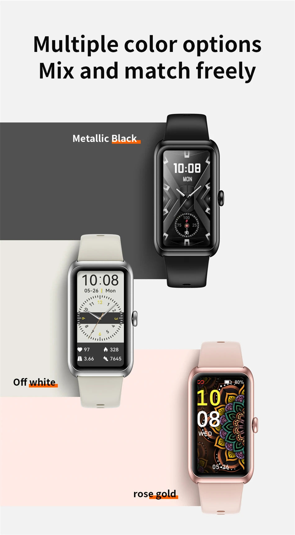 LIGE Fashionowy Smartwatch z Pełnym Ekranem Dotykowym Męski Damski Przypomnienie o Połączeniach Bransoletka Damska 100+ Trybów Sportowych Monitor Tętna Smartwatch