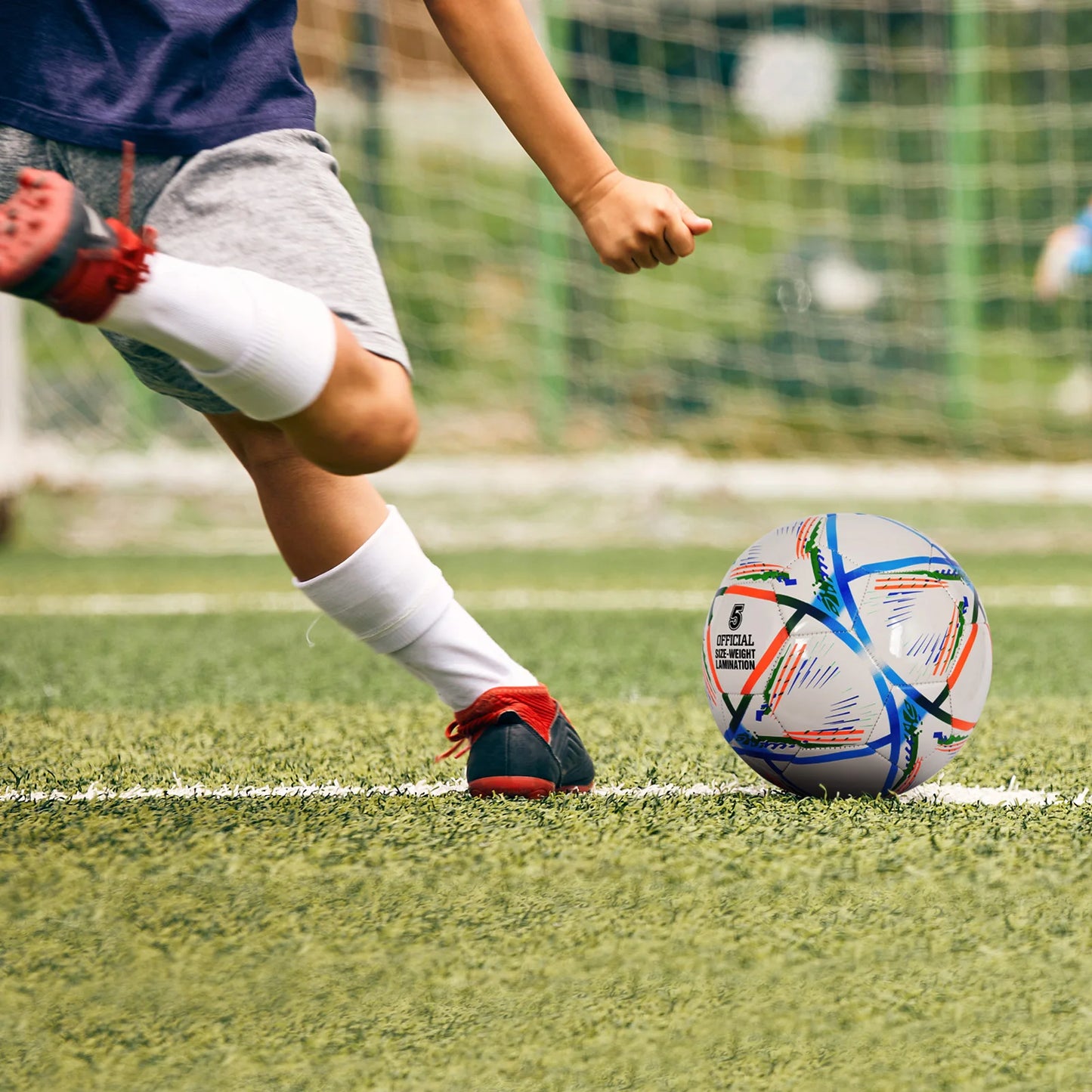Soccer Ball-Size 5 White Pu For Kids&Adult Youth Men Official Match Game Training Soccer Balls Durable In&Outdoor Football Team