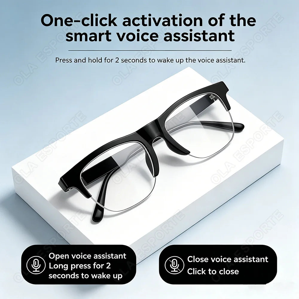 New Wireless Bluetooth Smart Sunglasses Touch Control Music Remote Camera Voice Call Built-in Voice Assistant Smart Glasses HT22
