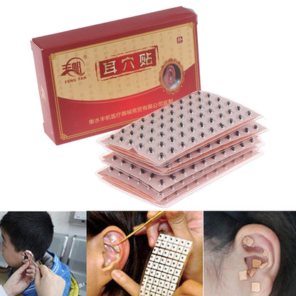 NEW SALE 600Pcs/lot Double Grain Ears Stickers Acupuncture Ear Massage Press Seeds Needle