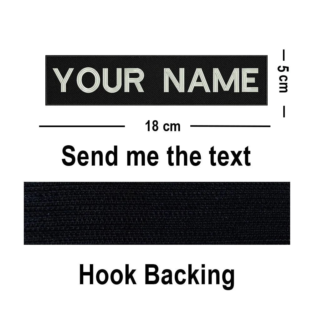 Custom Big Size Patches Personalized Name Embroidered Patch Stripes Badge Emblems Iron On Or Hook Loop Applique For Clothes