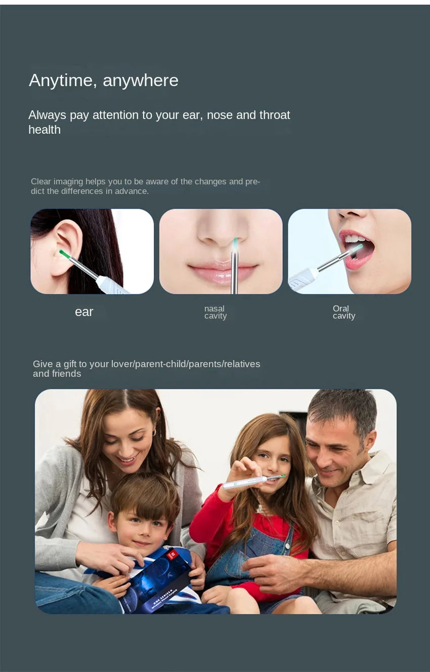 Visual Ear Wax Cleaner with Camera Safe Earwax Removal Endoscope with 5M Camera Luminous Otoscope Ear Cleaning Tools Ear Care