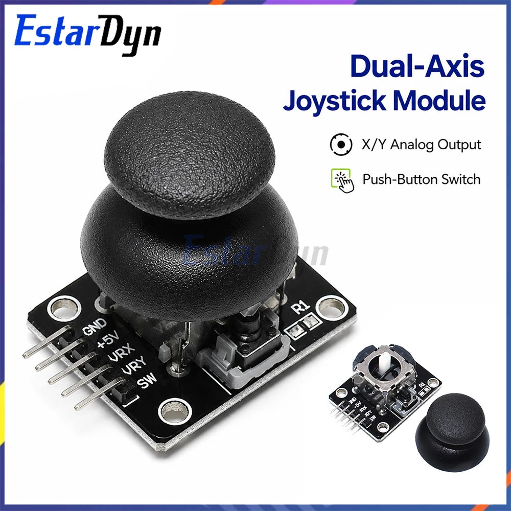 Estardyn 2-Axis Analog Joystick Module XY Dual Axis PS2 Game Rocker with Button Breakout Board Sensor for Robot DIY