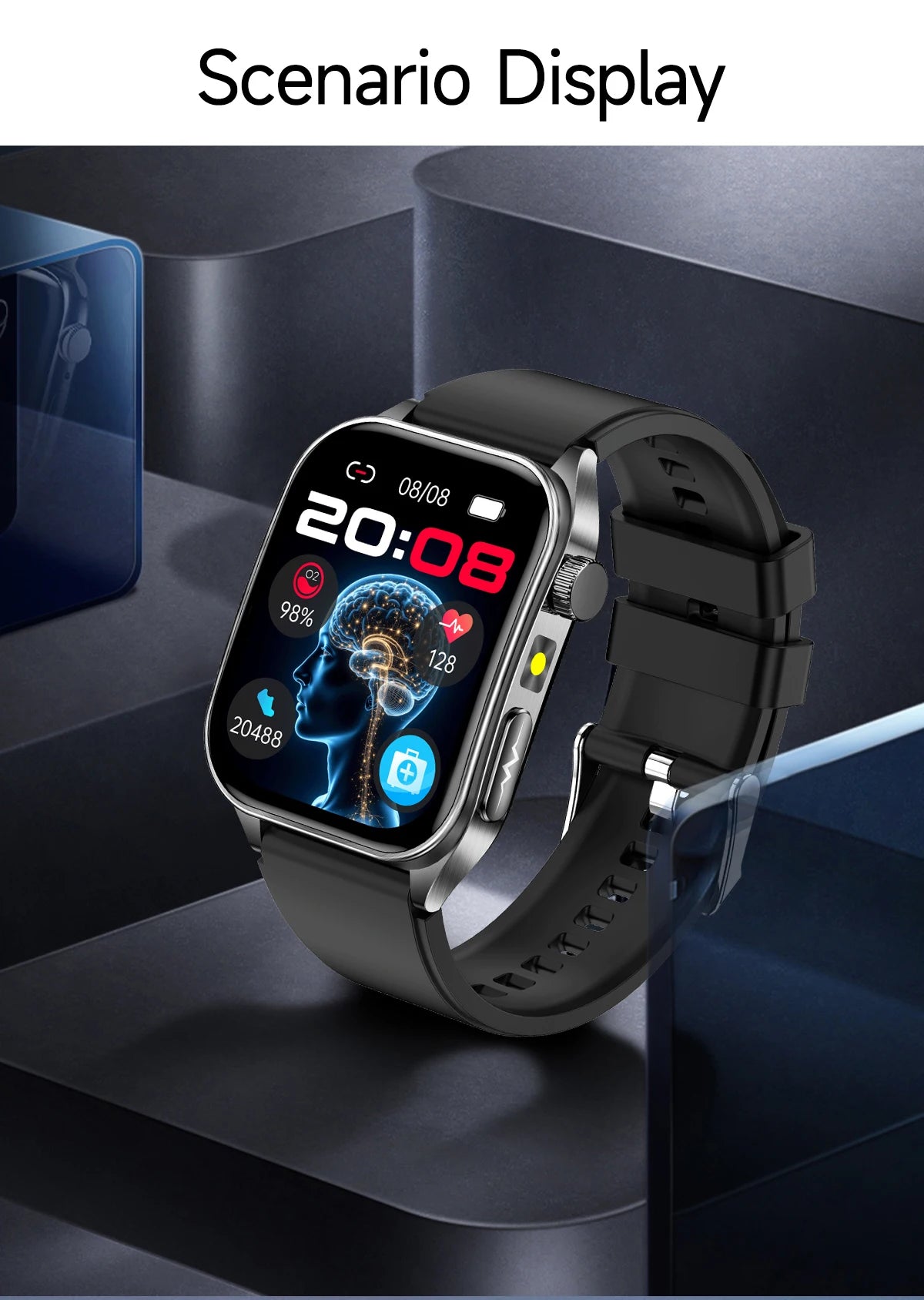 GUHUAVMI New Laser Therapy ECG+PPG Smart Watch Health Monitor Blood Lipids Uric Acid Heart Rate Tracking Monitoring Smartwatches