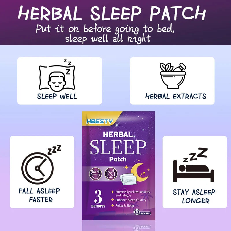 10pcs Insomnia Relief Patches Relaxation Sleeping Massage Natural Sleep Aid Sticker Beauty Health Insomnia Treatment For Adults