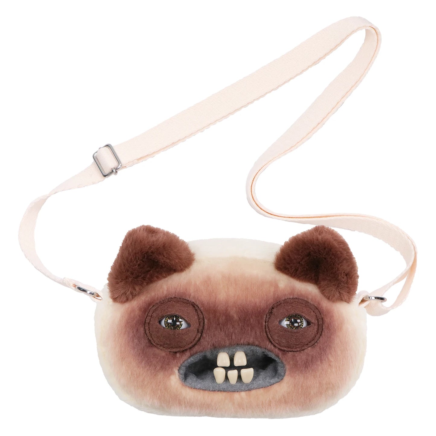 Fuggler Original ALLEY CATS Plush Bag Big Head Ugly Tooth Monster Crossbody Furry Funk Purse Backpack Wallet Storage BagGift