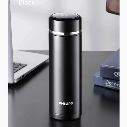 White Philips Smart Insulated Bottle Real-time Water Temperature Check Leakproof Men Women Daily Drinking water bottle