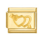 Fashion Women Men Gold Color Heart Butterfly Flower Italian Charm Link Fit 9mm Stainless Steel Bracelet DIY Jewelry