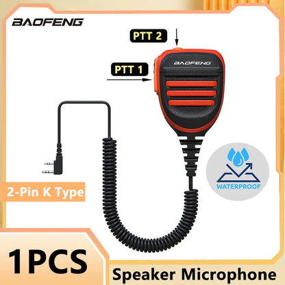 Baofeng BF-780 PTT Remote Shoulder Walkie Talkie Speaker Microphone Mic Waterproof For UV-25L M-5R Quansheng UV-K5 UV-K6 Radio