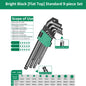 9Pcs Hex Wrench Set L Type Allen Key Set 1.5-10MM Hexagon Flat Ball Torx Star Head Spanner Screwdriver Set Household Hand Tools