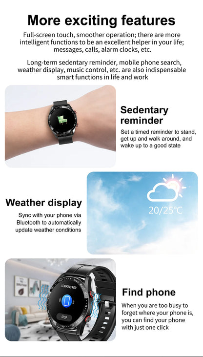 2026 NEW 1.5 inch Smart Watch Men Bluetooth Call Heart Rate ECG Health Fitness Sports Watch Waterproof Business Man Smartwatch