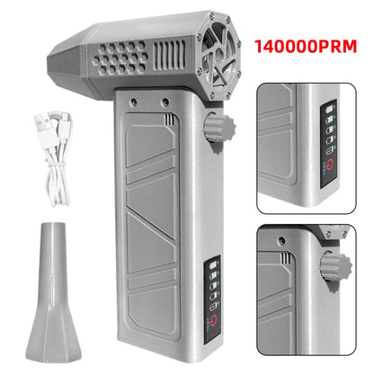 Air blower 140000RPM Turbo Jet Fan Brushless Motor Handheld Duct Fan 52M/S Portable Type-C Charging with Power Display ventilado