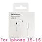 Wired Earphones Type c Earbuds for Apple Lightning Headphones with Line Iphone 5 6 8 7 Plus X XS MAX XR 10 11 12 13 14 Pro 15 16