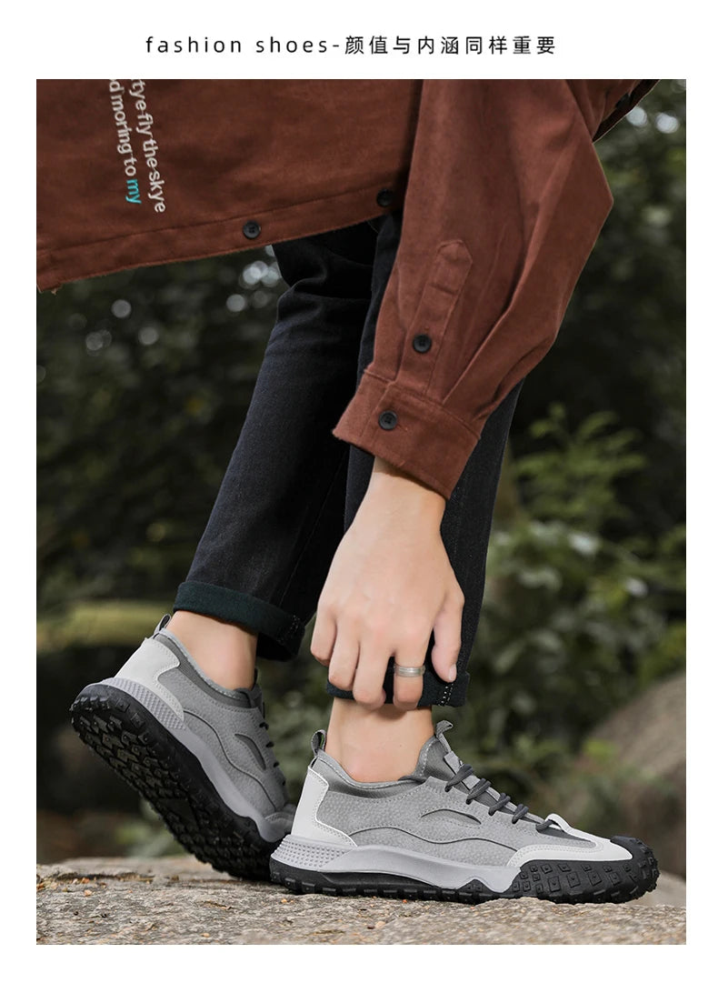 Men's Beige Breathable Sports Board Shoes Autumn 2026 Fashionable Versatile Thick Sole Canvas Lace-Up Casual Running Shoes