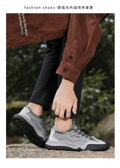 Men's Beige Breathable Sports Board Shoes Autumn 2026 Fashionable Versatile Thick Sole Canvas Lace-Up Casual Running Shoes