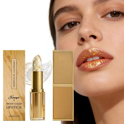 Gold Crystal PH Color Changing Lipstick Hyaluronic Acid Moisturizing Lip Balm Fade Lip Line Relieve Dryness Non Greasy Lip Gloss