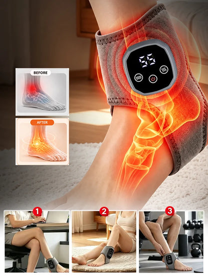 Electric Ankle Massager with Heating and Vibration Wireless Foot Ankle Massager