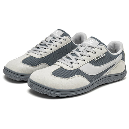 HOBIBEAR Wide Barefoot Shoes Womens Mens Zero Drop Minimalist Sneakers Artificial Leather Mesh Retro Walking Shoes