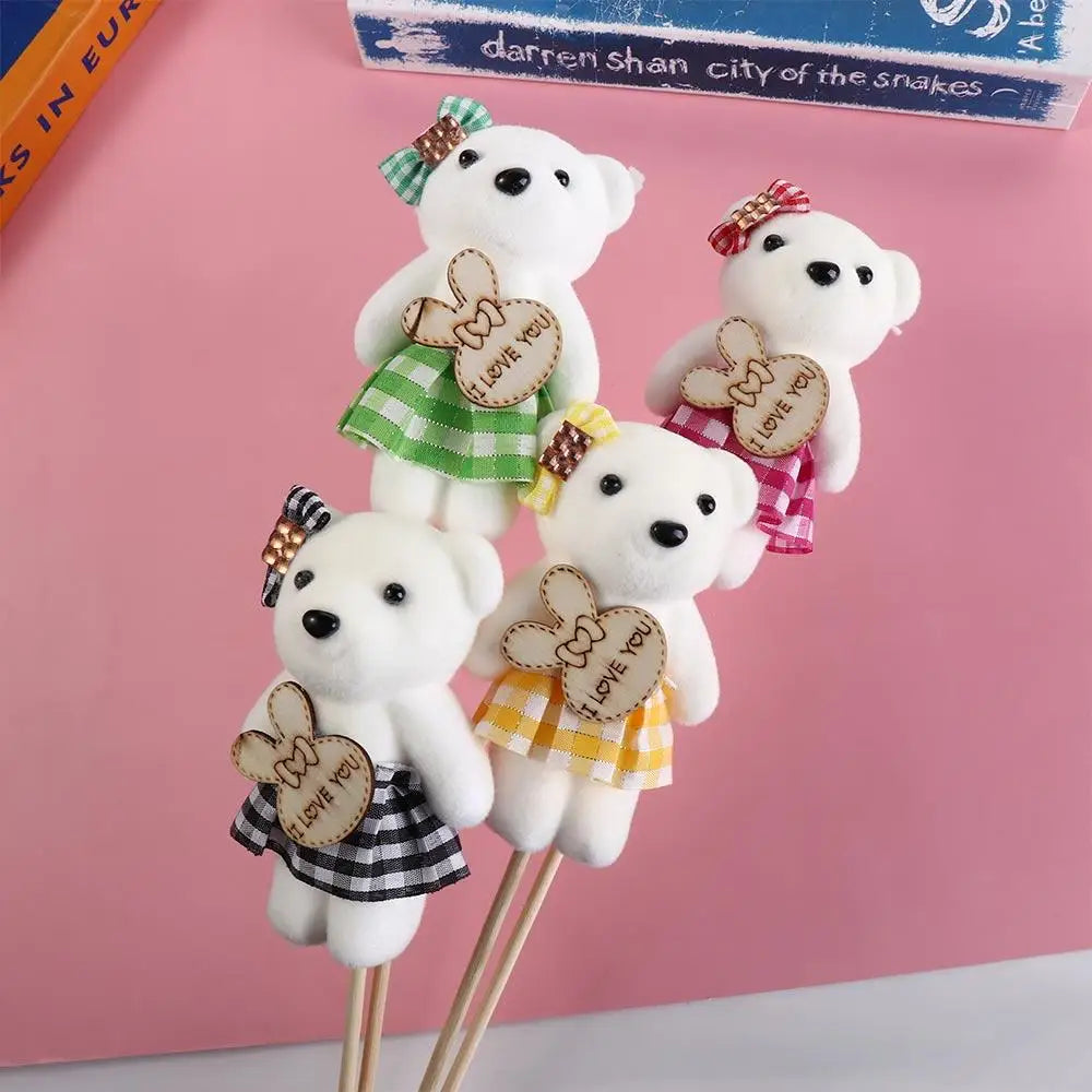10pcs/bag Foam Bear Bear Plush Foam Toys Plush Animal Cartoon Mini Bear Flower Bouquet 10cm Plush Doll Cartoon Bouquet Doll