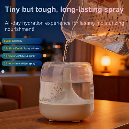 Large spray mute colorful light transparent water tank aromatherapy humidifier indoor portable bedroom air humidifier