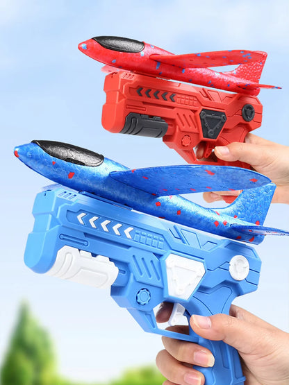 Children's Outdoor Ejection Aircraft Toys Foam Aircraft Oy Gun Parent-Child Outdoor Games Toys Children's Gifts Flying Toy
